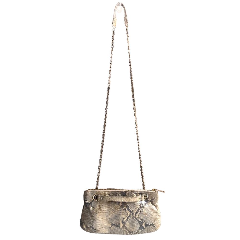 DKNY Snakeskin Chain Strap Shoulder Bag Convertible Zip Top Metallic Going Out - Picture 16 of 16